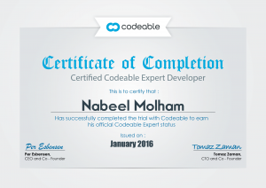 Codebale Certificate
